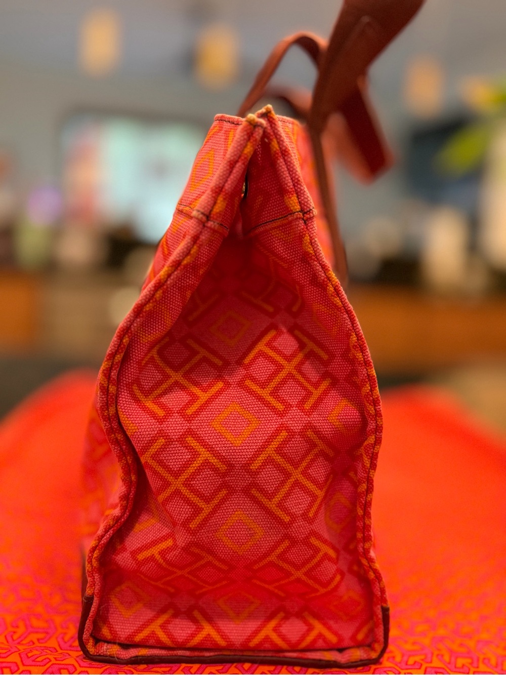 Tory Burch Limited Edition Honeysuckle Printed Canvas Classic Tote - Picture 6 of 13
